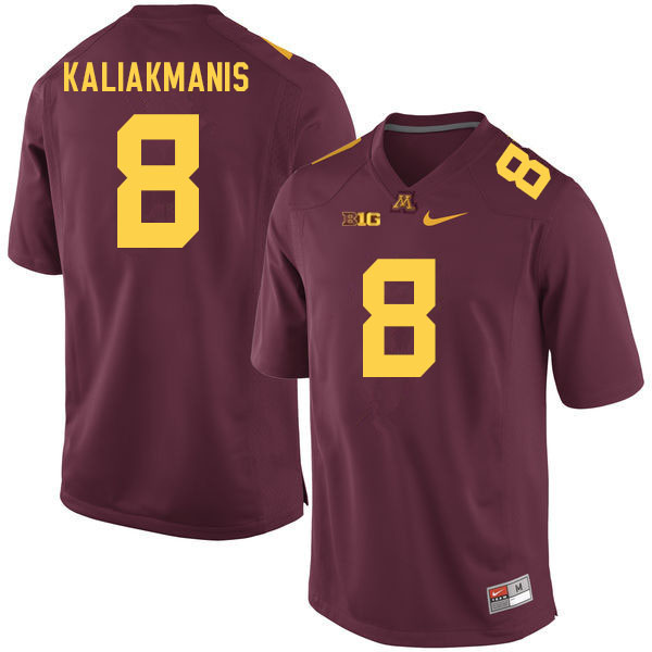Men #8 Athan Kaliakmanis Minnesota Golden Gophers College Football Jerseys Sale-Maroon - Click Image to Close